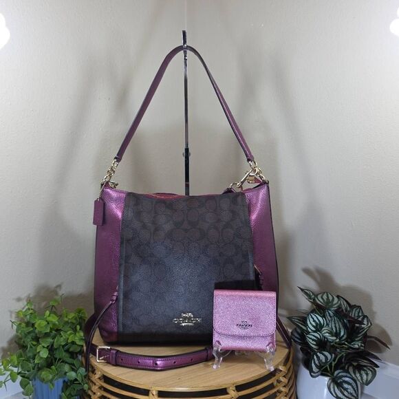 Coach Marlon Hobo in Signature Canvas and Wallet